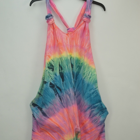 Freeze Pants - 90's Tie Dye Shorts Romper w Pockets OSFA